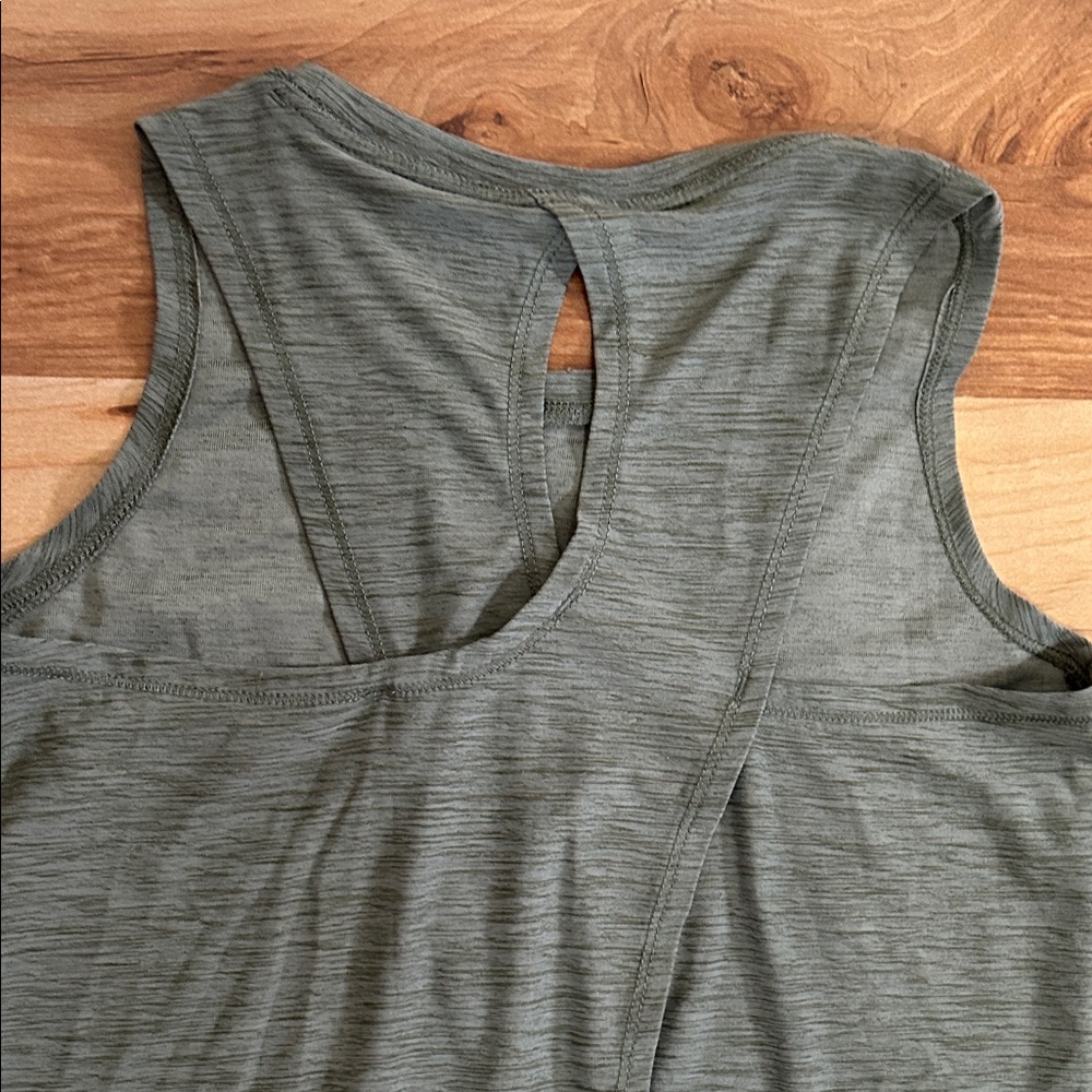 Old Navy Kids Heathered Keyhole Tank Top - Olive Green 8 M - Picture 6 of 6